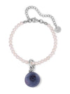 Muted Blueberry Accent Bracelet - Pearl