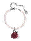 Wild Raspberry Accent Bracelet - Pearl