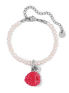 Bright Raspberry Accent Bracelet - Pearl