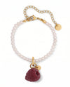 Wild Raspberry Accent Bracelet - Pearl