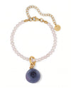 Muted Blueberry Accent Bracelet - Pearl